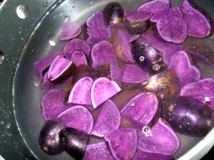 purple potatoes before boiling